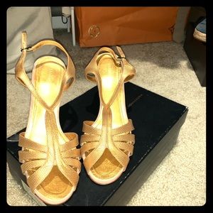 BcbgMaxAzria Gold Strappy Heels